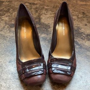 Bandolino mauve/purple chunky heeled pumps size 8M
